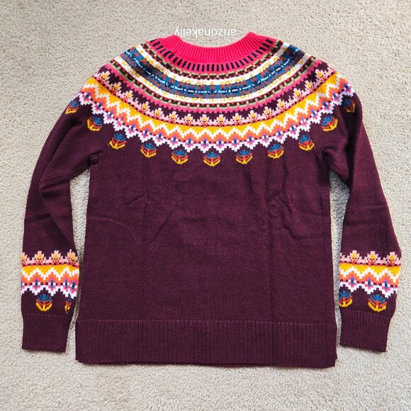 NWT Talbots Fair Isle Sweater Burgundy XS - Picture 9 of 9